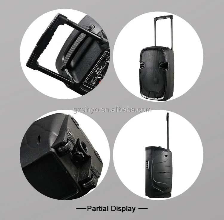 10 Inch Karaoke Ibastek Portable Trolley Speaker With Battery And