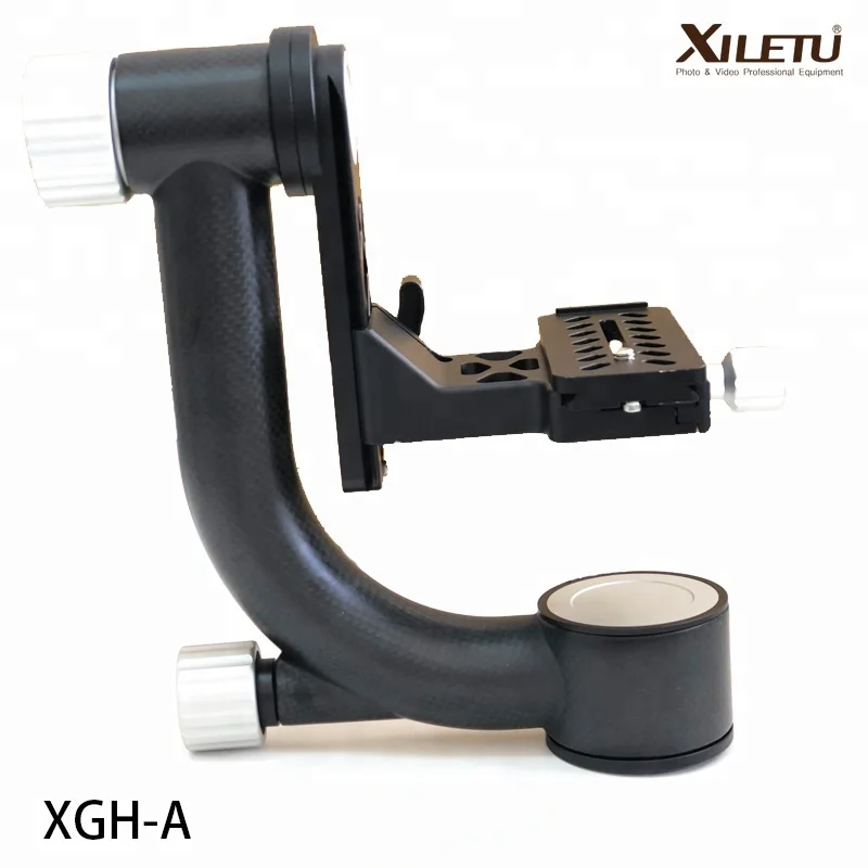 

XGH-1 100% Carbon Fiber Professional Gimbal Tripod Head Video Stabilizer For DSLR Camera Tripod Telephoto Lens Telescopic, Black