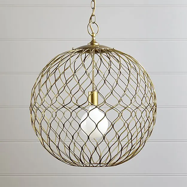Indoor Modern Wholesale Iron Cage Rain Drop Led Adjustable Pendant