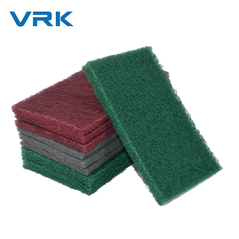

150*100mm nylon cleaning metal scrub pad abrasive scouring pad, Green/red/gray