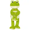 Sweet Mom And Baby Plush Frog Toy CE Certification Custom Cartoon Stuffed Animal Soft Toy Green Plush Frog