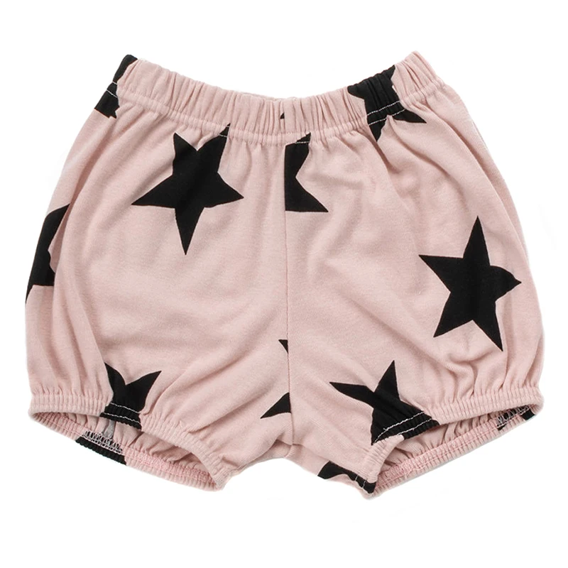 

ASUKIDS toddler baby girl summer pants pink cotton elastic waist star yoga shorts