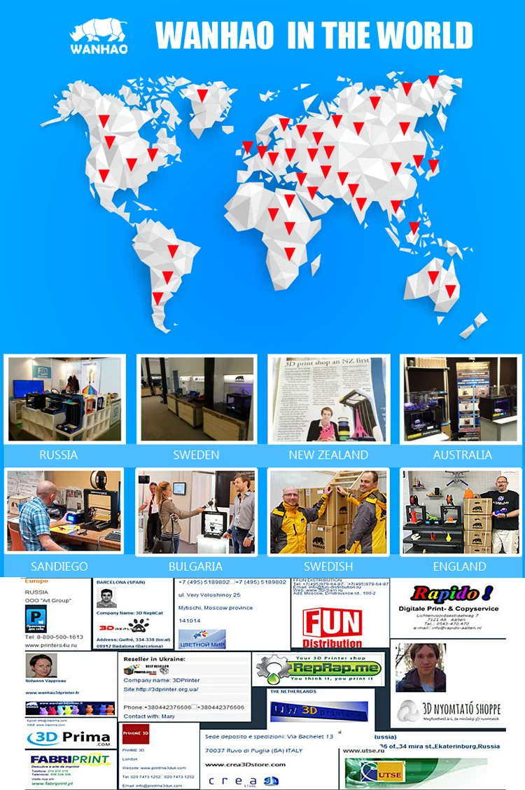 Wanhao Duplicator I3 PLUS Mark II touching LCD screen 3D color Printer Machine PLA ABS Filament