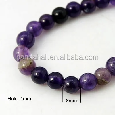 

8mm Purple Semi-Precious Gemstone Natural Amethyst Round Beads Strings