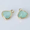 Golden Frame Plated Mint Opal Zircon Bezel Triangle Connectors