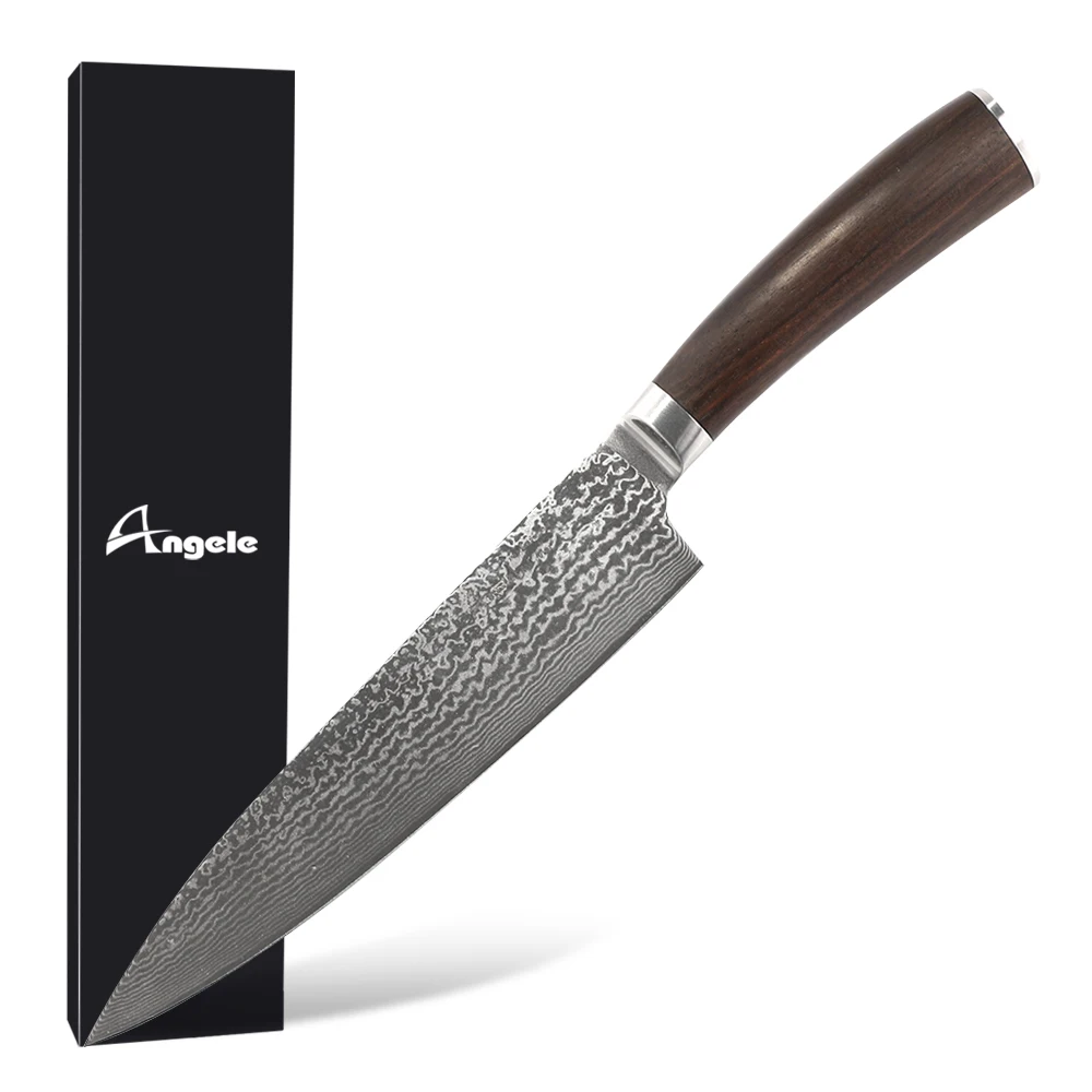 

New Arrival Japanese VG-10 Damascus steel 8 inch chef knife with rosewood handle kitchen knife