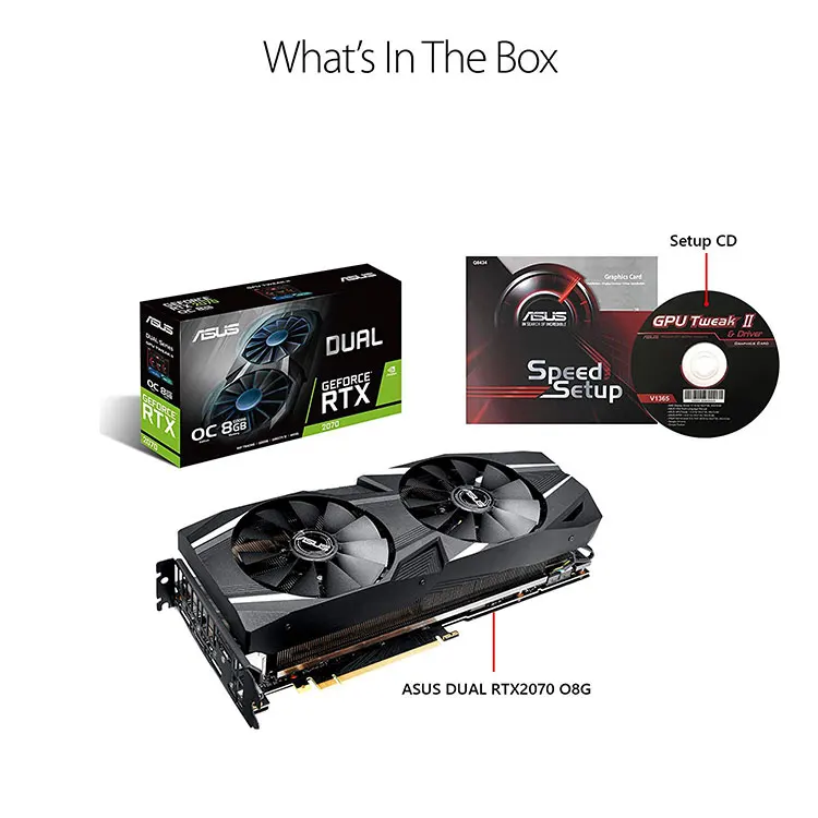 suffix finansiel Hovedsagelig Asus Nvidia Dual Rtx2070 O8g Gddr6 Graphics Card 256 Bit Rtx 2070 Gaming  Video Card - Buy Rtx2070,Asus Rtx2070 Graphics Card,Asus Rtx 2070 Product  on Alibaba.com