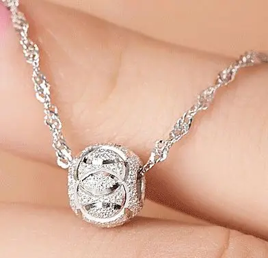 

Lucky Bead Necklace Silver Material,Genuine Platinum Plating,Big Party Necklace ball pendant, N/a