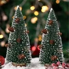 New Style Christmas Tree Desk Mini Decoration Snow Green Christmas Tree With Pine Cone Small Size