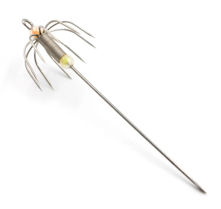 China Made Stainless Steel Fishing Single Floor Squid Hook 2.5cm*12cm/3
