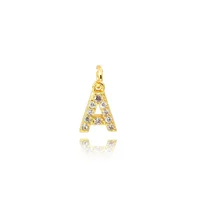 

New Arrived Tiny Letter Micro Pave CZ Pendant 14k Gold Plated Pendant For Necklace