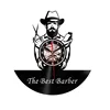 Barber Shop Vinyl Record Wall Clock Beauty Salon Store Vintage Wall Clock Haircut Decor Time Clock Gift For Hairdresser