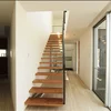 Residential wood steps to paver patio floating staircase renovation