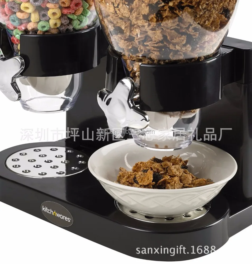 
Commercial use hotel restaurant plastic 7L bulk food double cereal dispenser 