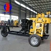 100meters hydraulic exploration drilling rig/wheeled type water well drilling rig convenience of transport reasonable prices