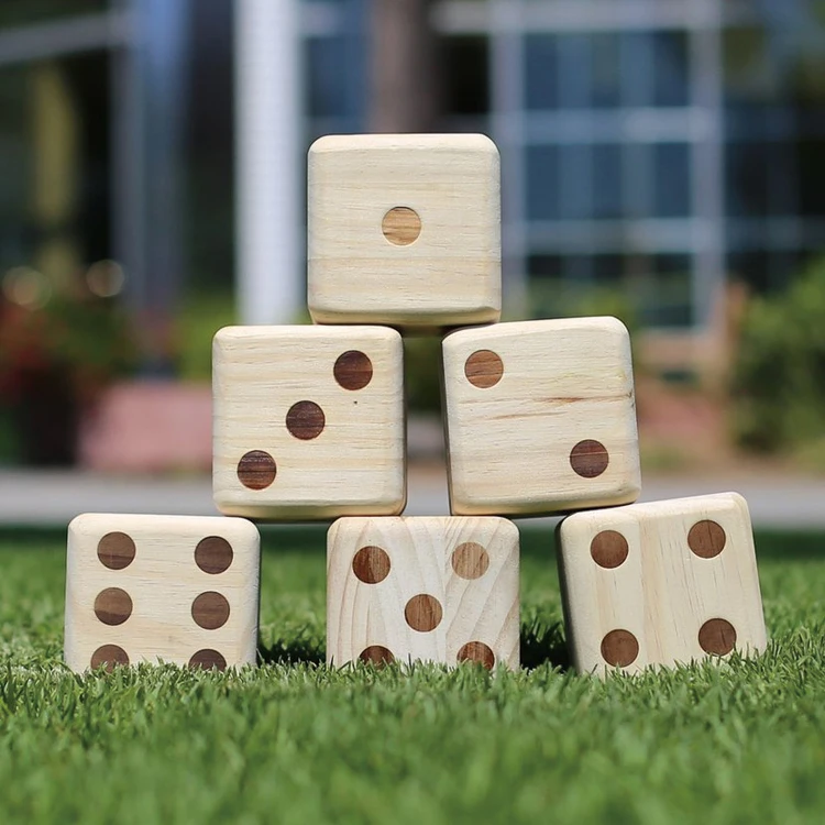 Toy set wholesale factory price outside solid wood giant wooden yard giant dice for outdoor lawn game for kids and adults
