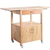 2L Lifestyle Drop-Leaf Kitchen Cart, Small, Natural