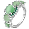 Wholesale Birthday Gift jade ring luxury beautiful girl wedding ring light green jade finger ring
