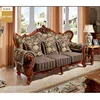 High Quality Wholesale Custom Solid wood carving chenille fabric sofa furniture