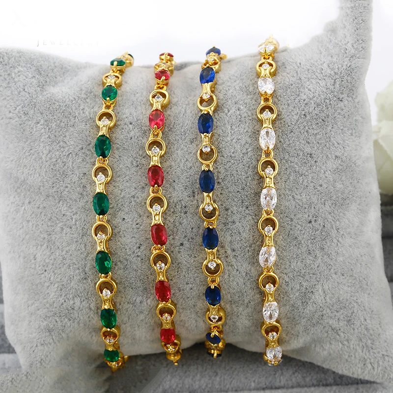 B66022001 xuping dubai gold jewelry zircon charm bracelet for women