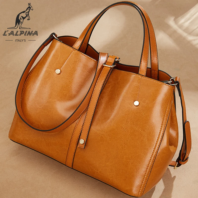 

Hot selling top grade luxury retro leather tote big bag women fashion shoulder ladies handbags, Mustard/red/black