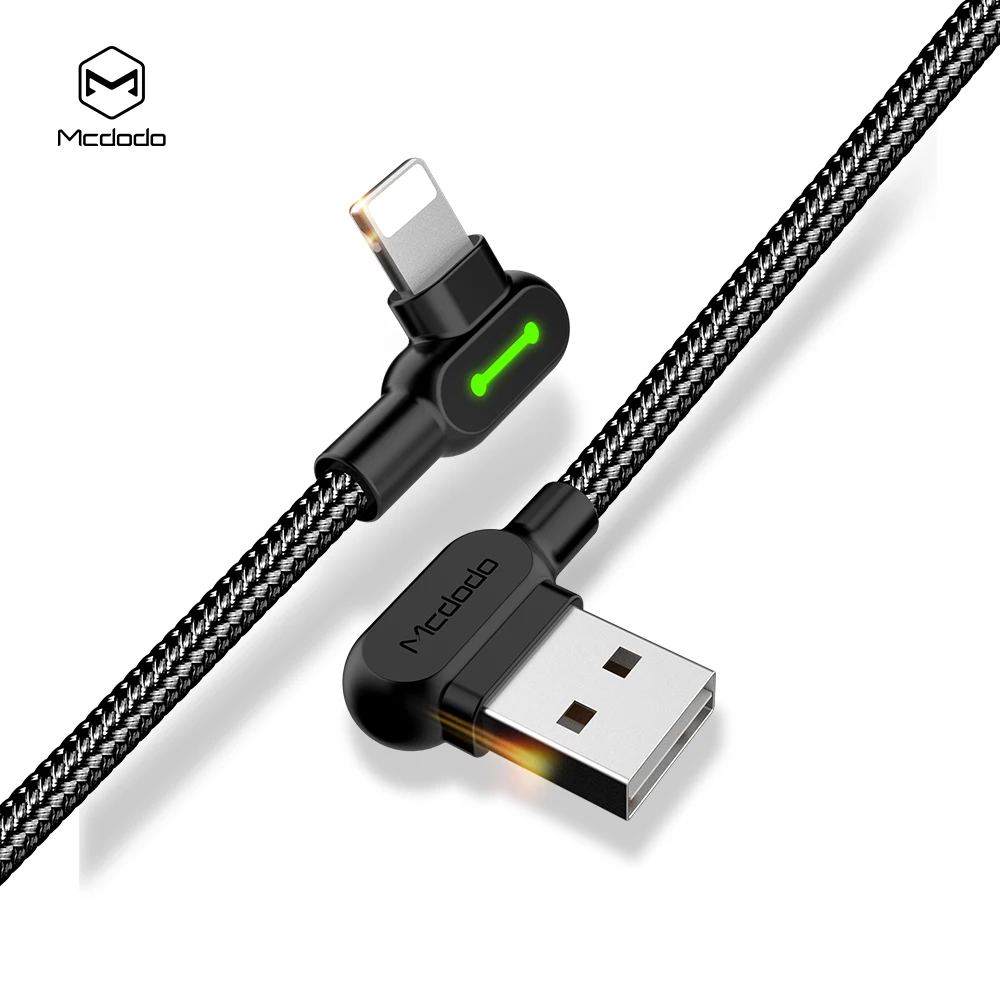 

Mcdodo 90 Degree Fast Charging Mobile Phone Data Sync Durable TPE Nylon USB Data Cable For iphone