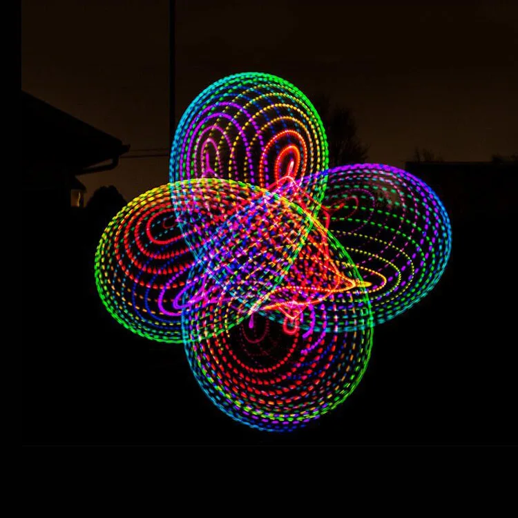 

LED Sport Hoop 36" Multi Color EL Lighting Perfect for Festivals and Rave - 28 Color Changing LED Factory supply LED Sport Hoop, Blue/white/yellow/red,seven colors