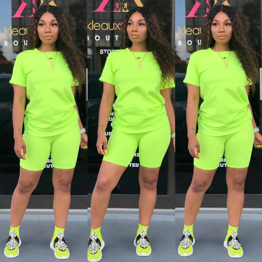 Women custom logo neon green reflective sweatsuit
