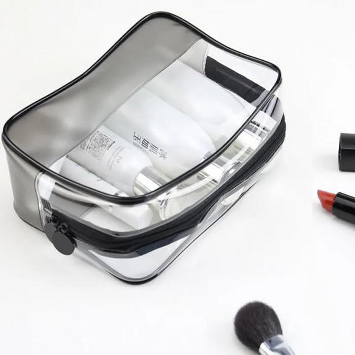 High quality Transparent Makeup Organizers Travel Bag Clear PVC Cosmetic Bag