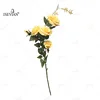 ISEVIAN Long Stem 5 heads Silk Orange Rose Artificial Flower Branches