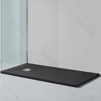 Custom Black Color Composite Stone Shower Tray Solid Surface