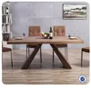 antique style simple wood metal dining table set