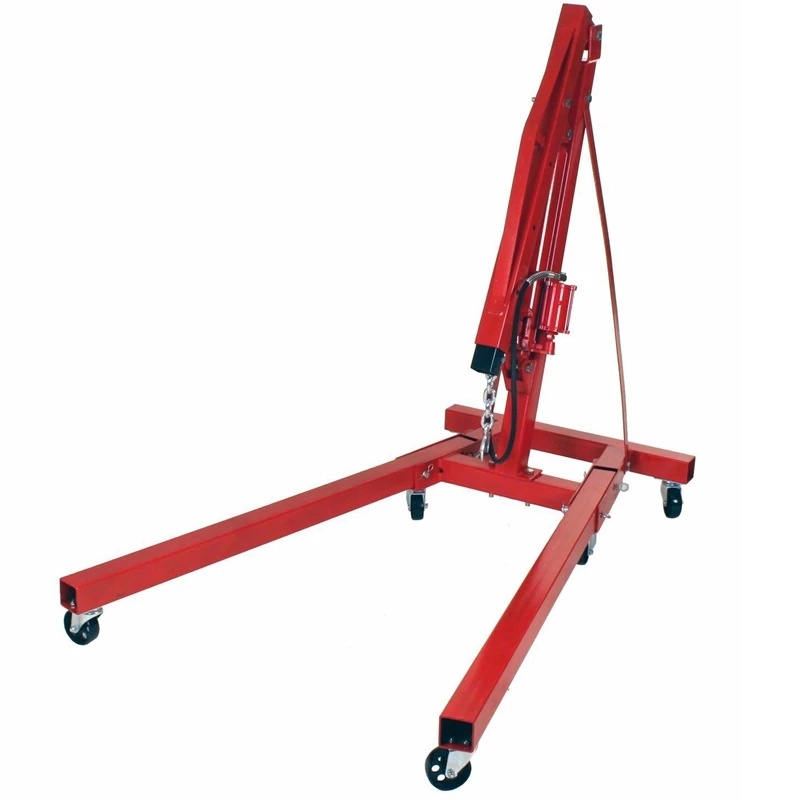 2ton Mobile Mini Folding Shop Crane With Pneumatic And Manual Hydraulic 