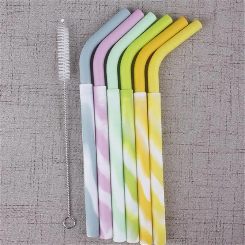 Bpa Free Kids Silicone Bending Straws Custom Silicone Rubber Drinking