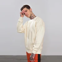 

2019 Winter Oversize Unisex Hoodies Thick Brushed Candy Color Solid Color Loose Off Shoulder Custom Sweatshirt For Men