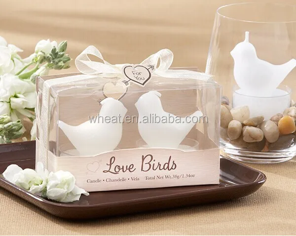 "Love Birds" White Bird Tea Light Candles