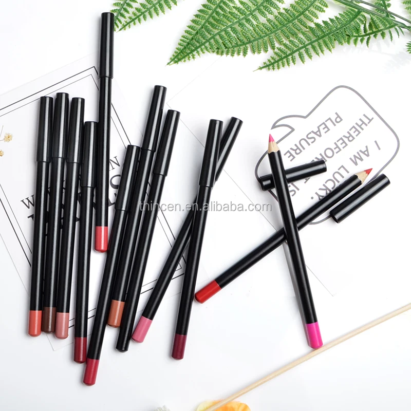 Wholesale Waterproof Cosmetics Wood Lipliner Private Label Lip Liner Pencil