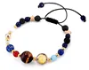 Natural stone bracelet with Europe and the United States eight planets in the solar system bracelet