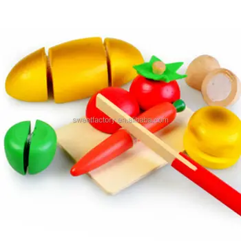 wooden fruit cutting toy