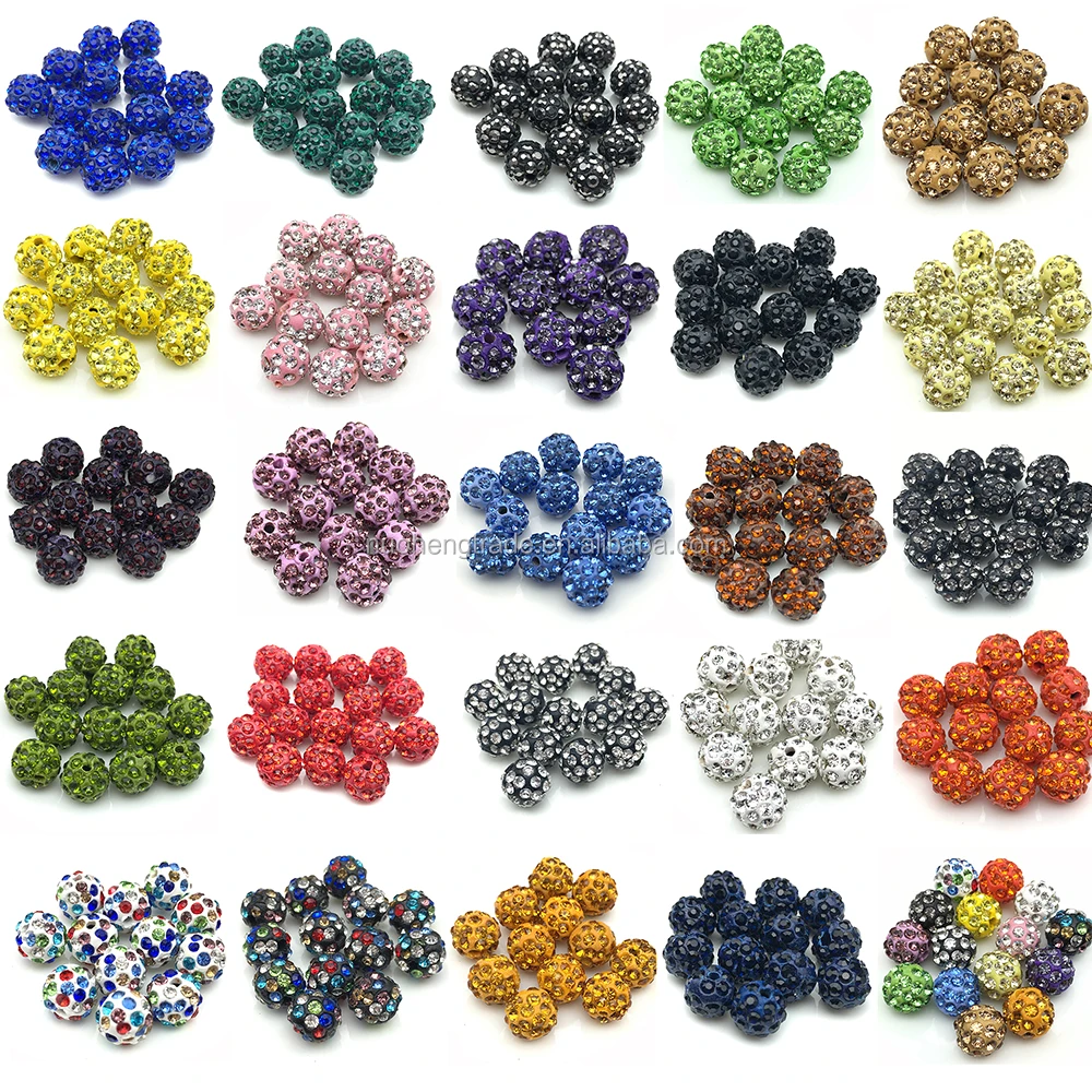 

Wholesale Micro Pave Disco Crystal Beads Bracelet Spacer for Jewelry Making Beads