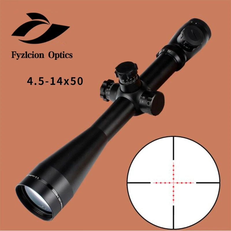 

Hunting Optics Brand 4.5-14x50 Rifle Scope M1 Mil-Point Shot Glass Etched Reticle Red Green Bright Sites