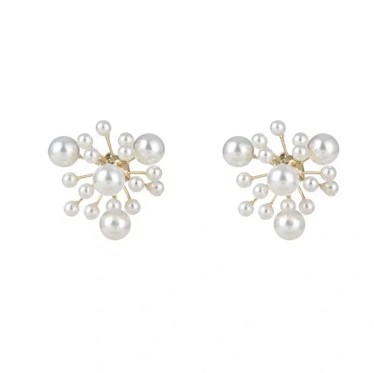 

2019 new earrings original retro Baroque pearl fireworks shape earrings