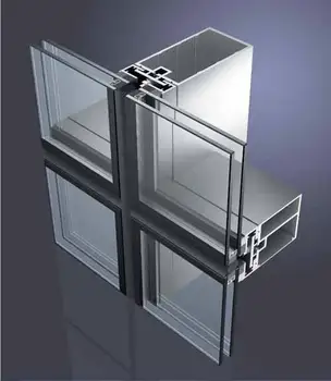 Hidden Frame Aluminum Glass Curtain Wall For Building Exterior Facade ...