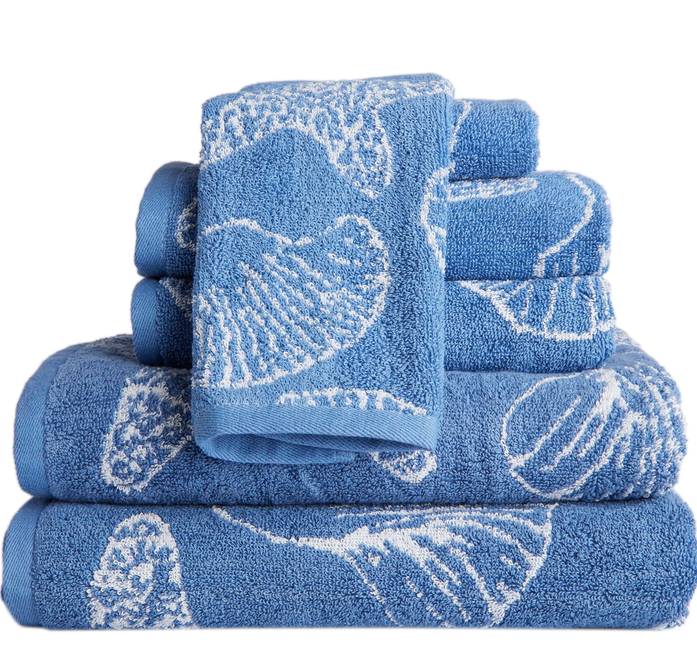 Buy OV 6 Piece Beige Beach Theme Towel Set, Coastal