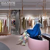 Romantic Wooden Clothing Showroom Interior Design And Cloth Display Showcase for Lady Tailor Shop Furniture