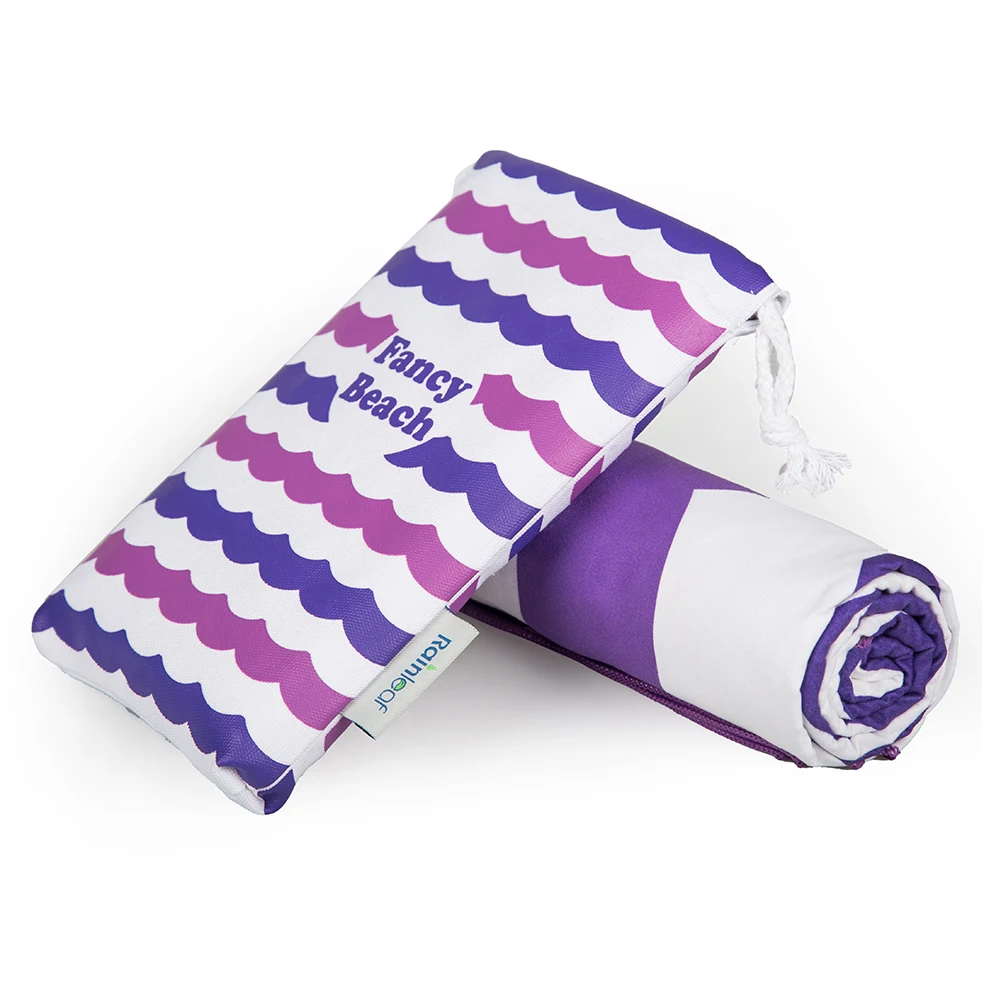 Super Absorbent Printed Microfiber Stripe Beach Towel With Print Cotton