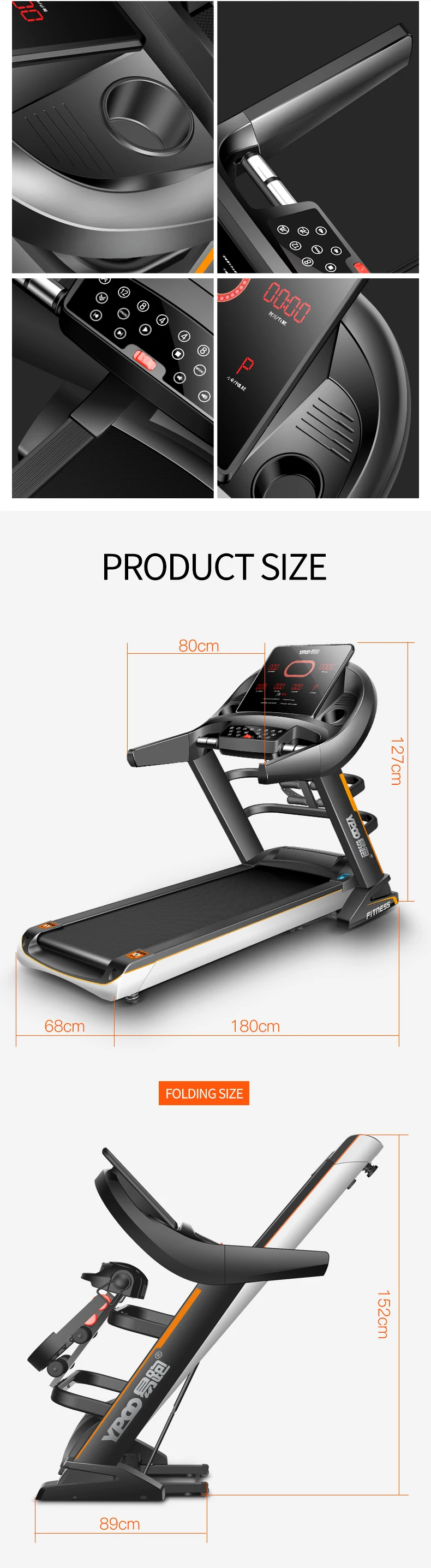 Ypoo treadmill  China factory home gym fitness equipment new multi  treadmill machine