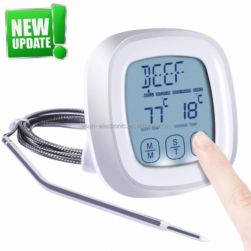 Touchscreen Digital Meat Thermometer//Timer for Grilling,Oven,BBQ,Kitchen Cooking