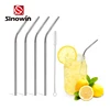 Amazon Best Selling Silver Bar Long Stainless Steel Straws Wholesale Ice Cooler Drinking Straw