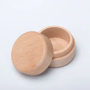 Round Wooden Jewelry Container Ring Organizer Earrings Box Gift Boxes Packaging Accessories